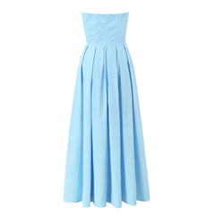 Wear High Grade Boning Corset Tube Top Dress Slim Fit Backless Midi Dress