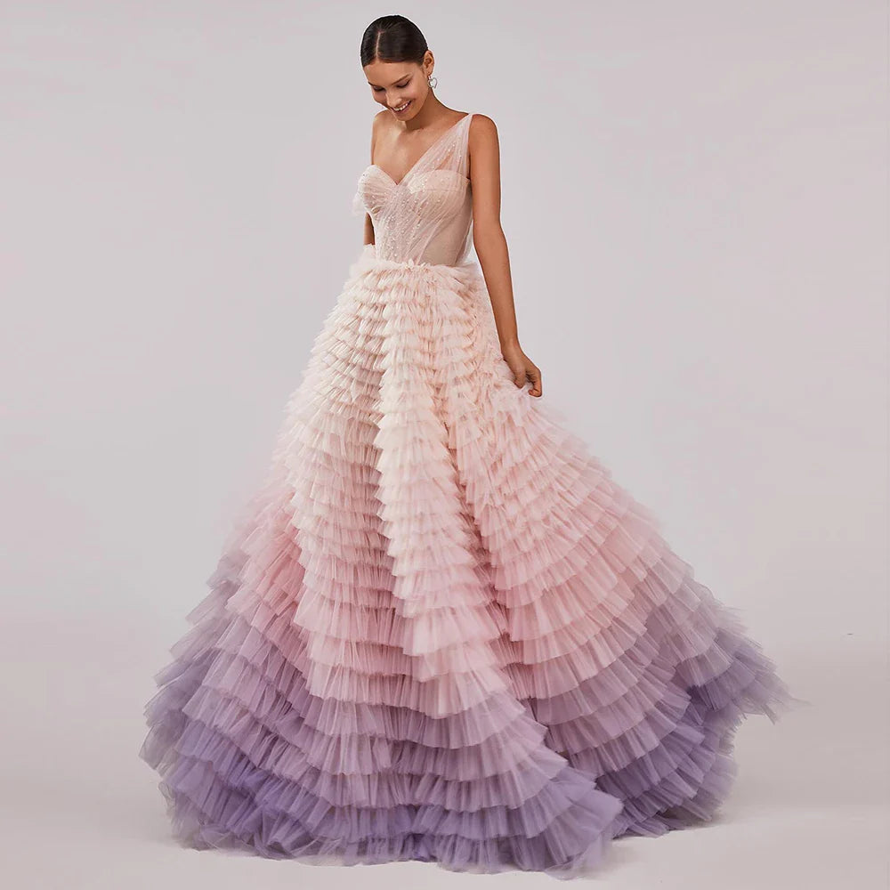 Elegant Pink Lilac One-Shoulder Ball Gown