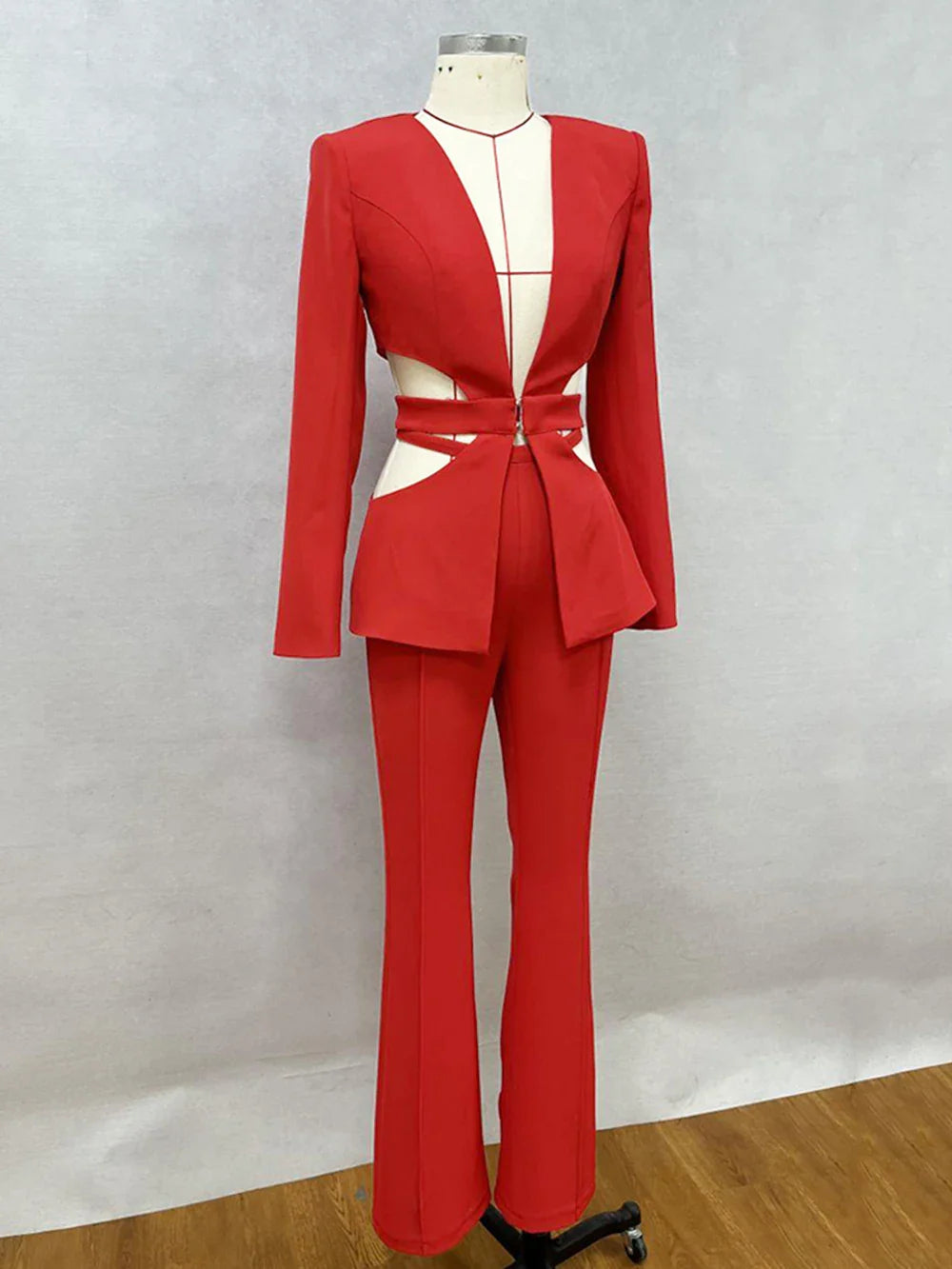 Cut Out Blazer Set