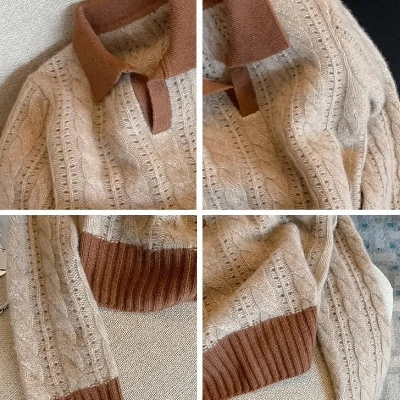 Brown Slouchy Knitwear Jumper