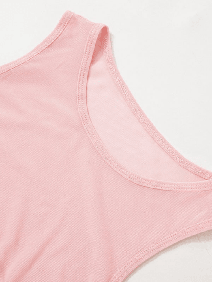 Transparentes Tanktop aus Netzstoff mit Schleife in Rosa