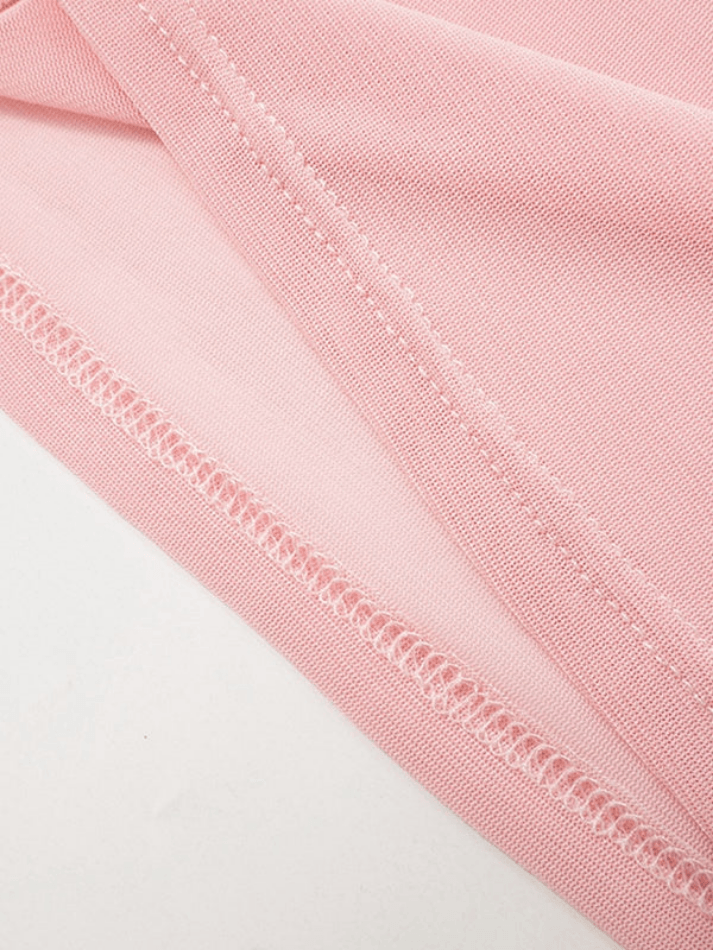 Transparentes Tanktop aus Netzstoff mit Schleife in Rosa