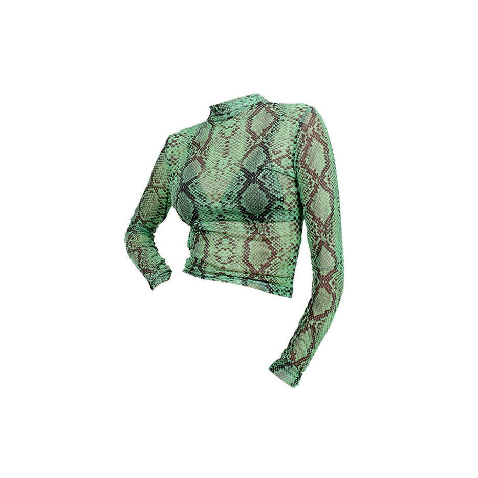 Snakeskin Mesh Top