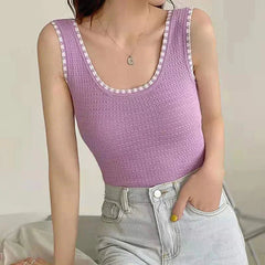 Camiseta de tirantes de punto suave para niña