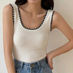 Camiseta de tirantes de punto suave para niña