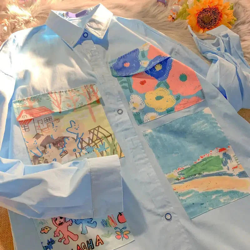 Camisa de pintura al óleo de chica suave