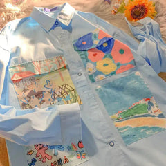 Camisa de pintura al óleo de chica suave