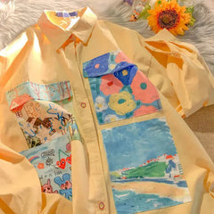Camisa de pintura al óleo de chica suave