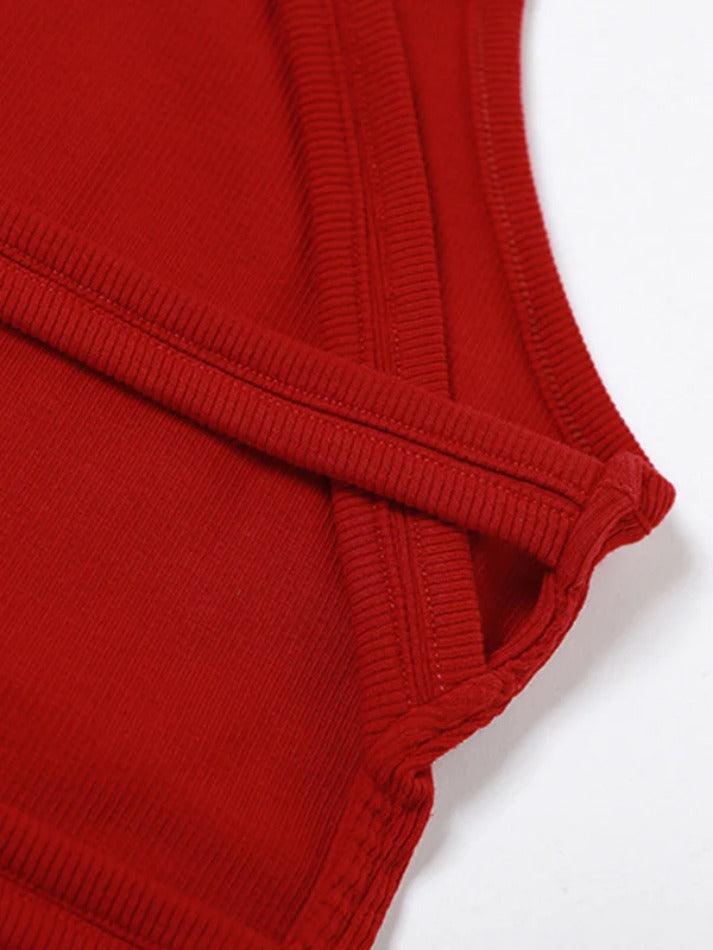 Einfarbiges, rückenfreies, kurzes Tanktop