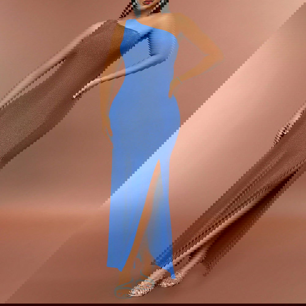 Sequ Split Backless One Shoulder Long Party Dress