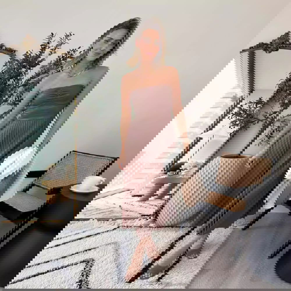 Wrapped Chest Pleated Leather Dress Casual Loose All Matching