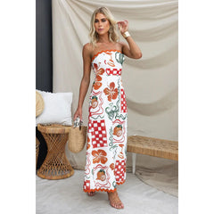 Chest Wrapped Pleated Casual Dress Vacation Loose Wear Dress