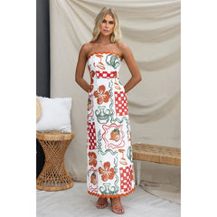 Chest Wrapped Pleated Casual Dress Vacation Loose Wear Dress
