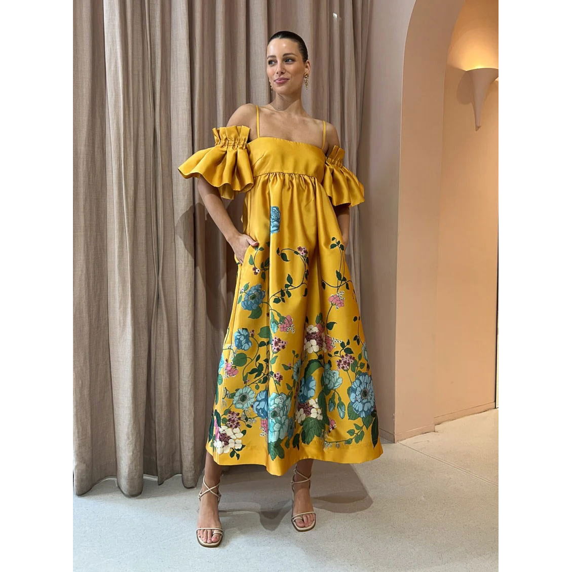 Off Shoulder Pocket Dress Loose Casual Multi Color