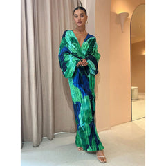 Vestido plisado casual suelto para vacaciones