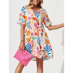 Pocket Casual Single Breasted Dress Loose Vacation