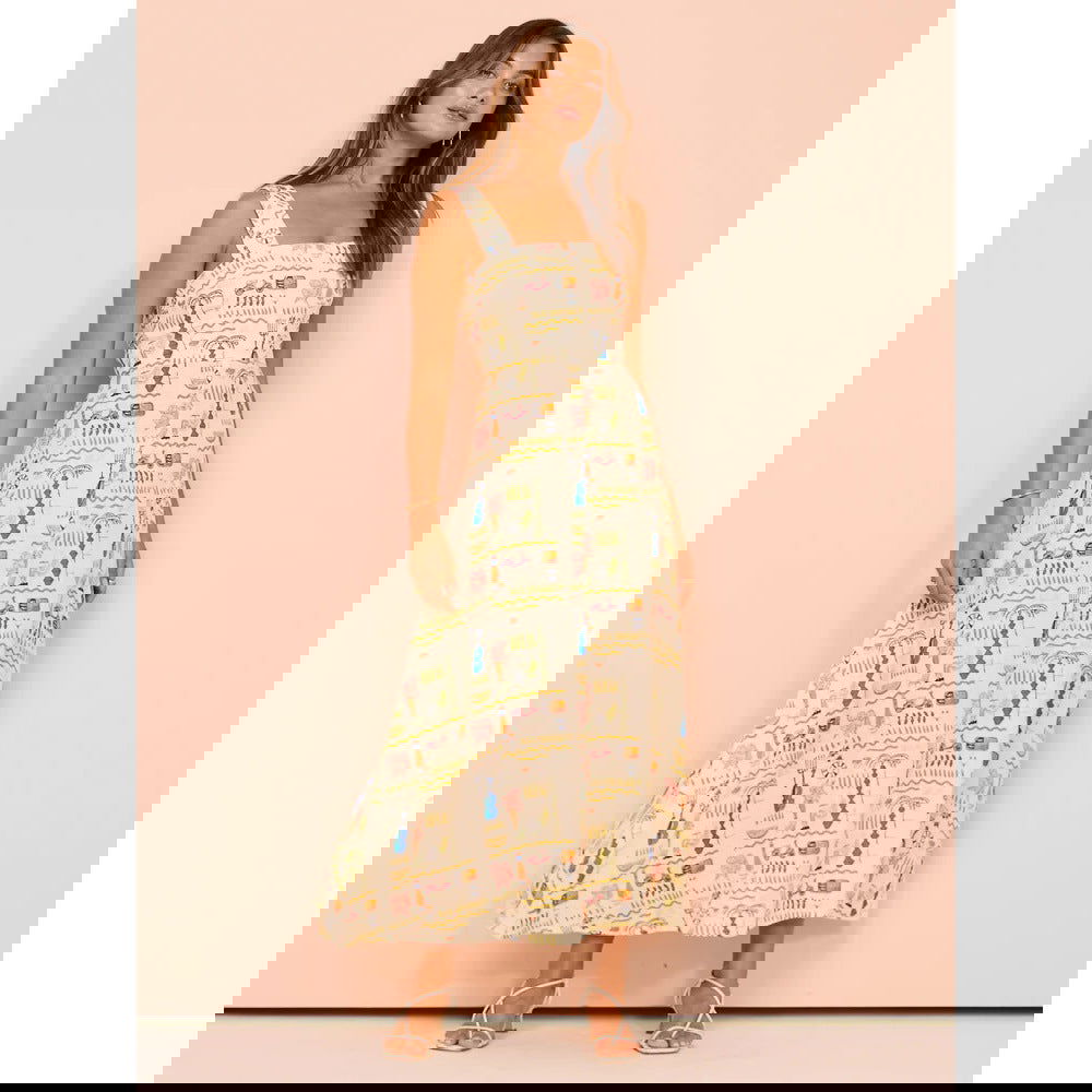 Vestido informal con tirantes y estampado, vestido de vacaciones con cremallera