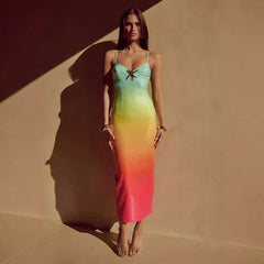 Suspender Sequined Printing Dress Casual Party Dress