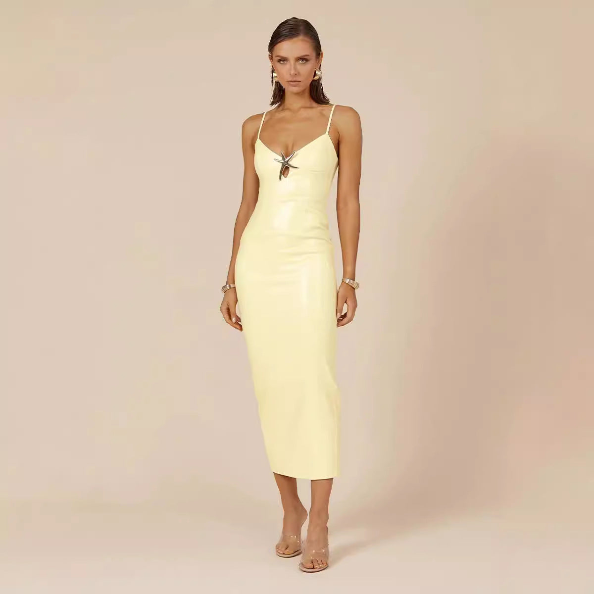 Suspender Sequined Printing Dress Casual Party Dress