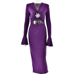 V Neck Bell Sleeve DressElegant Tight Fishtail Dress