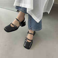Square Toe Mary Jane Shoes