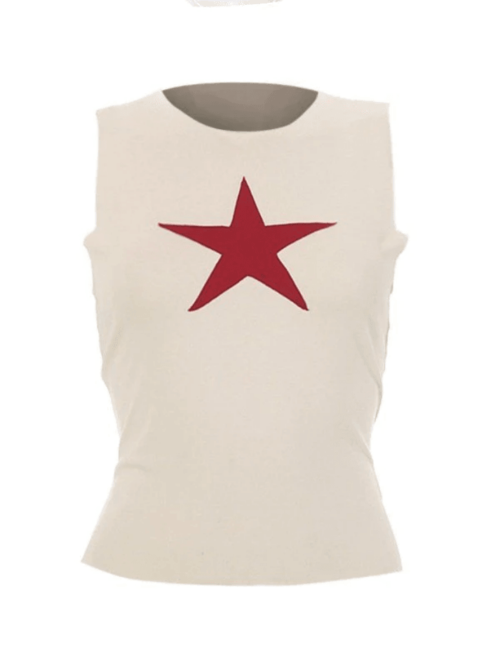 Kurzes Tanktop mit Sternen-Patch