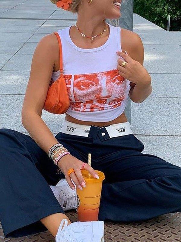 Kurzes Tanktop mit Staring Eye-Grafik