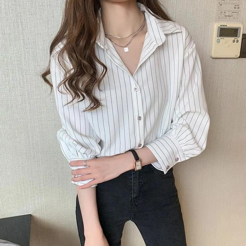 Camisa clásica de manga larga a rayas