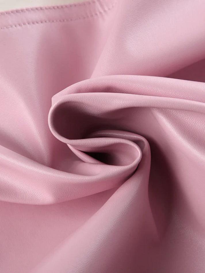 Gestreifte, kontrastfarbene Spleiß-Lederjacke