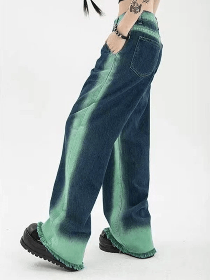 Tie Dye Distressed Baggy Boyfriend Jeans