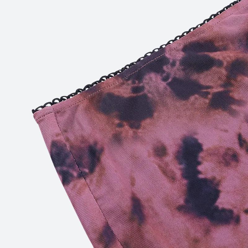 Minirock aus Netzstoff mit Batikmuster