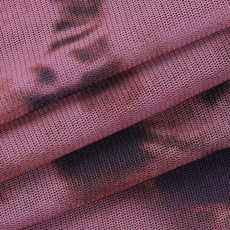 Minirock aus Netzstoff mit Batikmuster