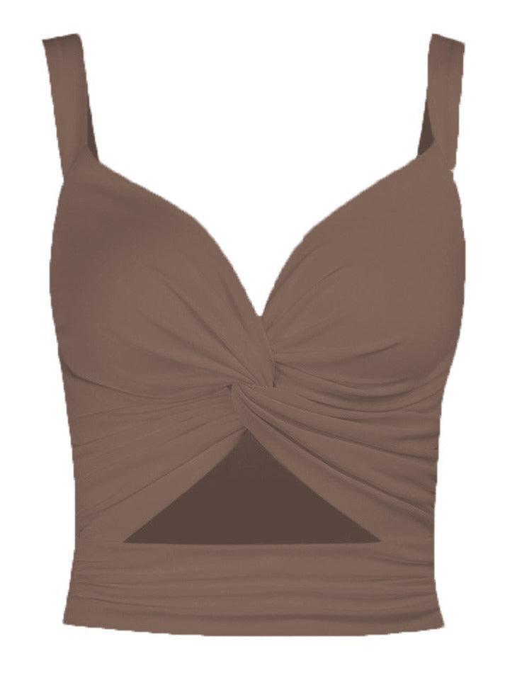 Kurzes Tanktop mit verdrehtem Ausschnitt