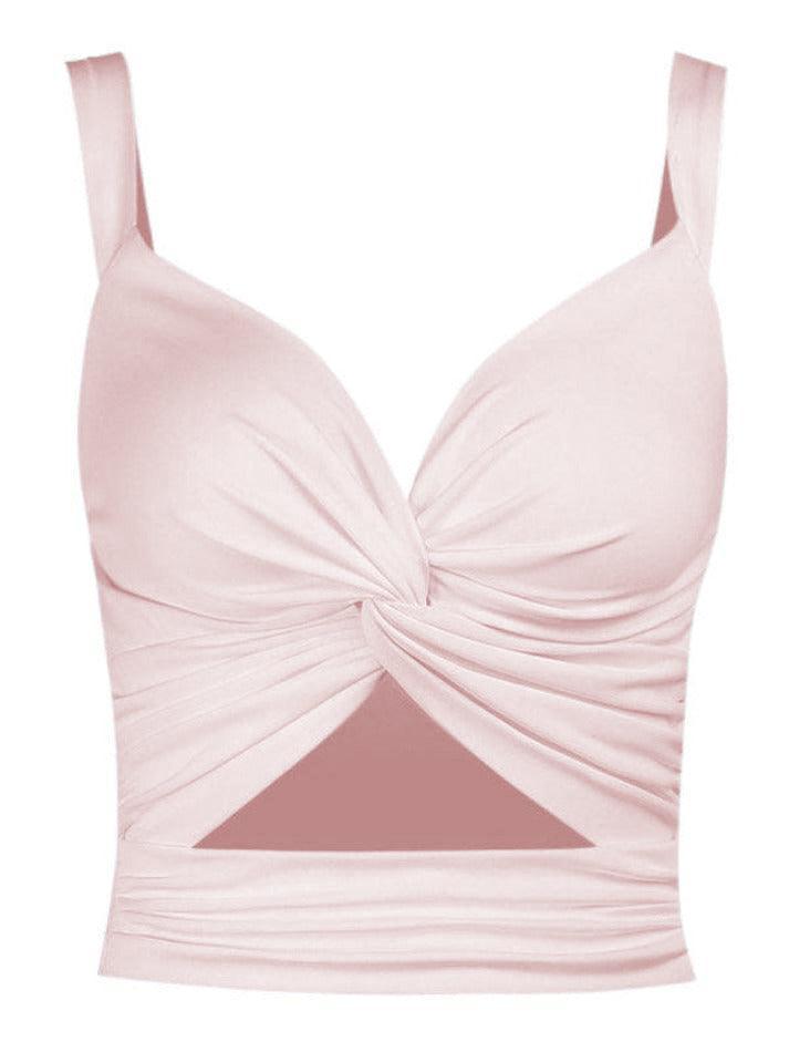 Kurzes Tanktop mit verdrehtem Ausschnitt
