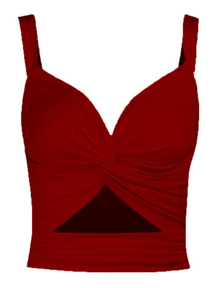 Kurzes Tanktop mit verdrehtem Ausschnitt
