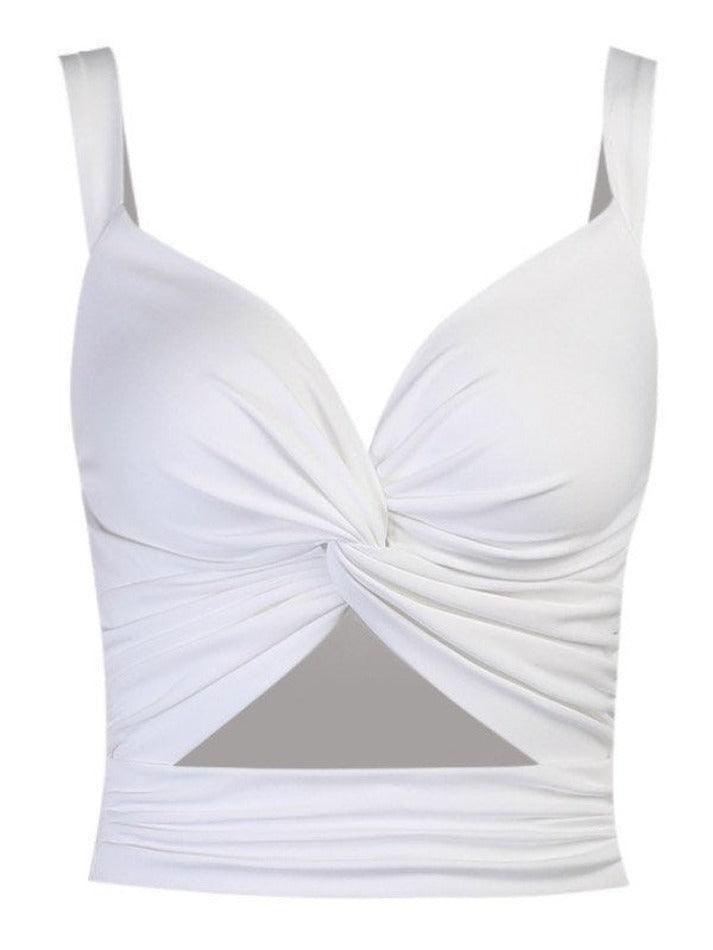 Kurzes Tanktop mit verdrehtem Ausschnitt