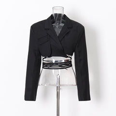 "Claudia" asymmetrical jacket with ties 3 colors