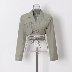 "Claudia" asymmetrical jacket with ties 3 colors