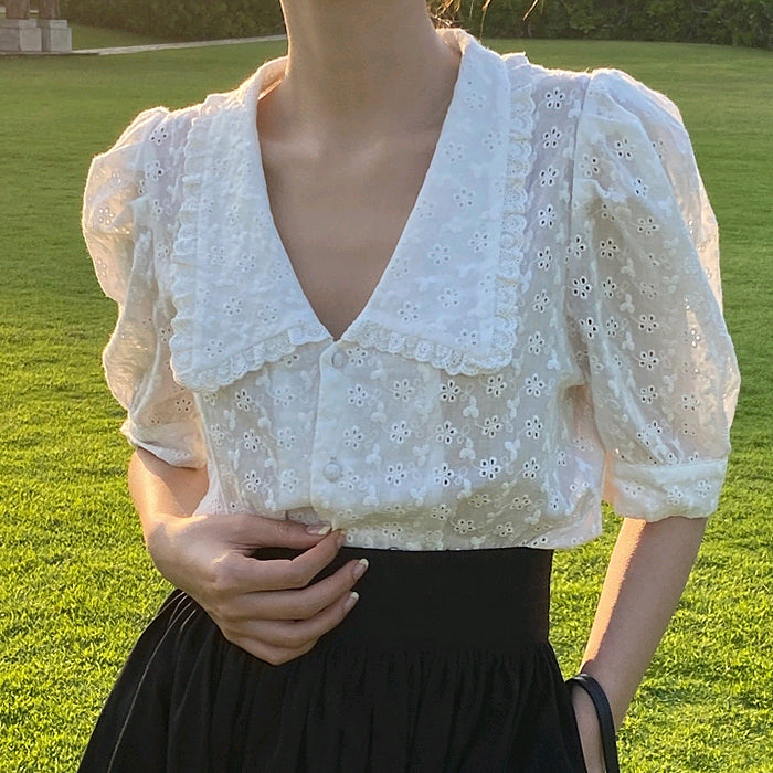 Spitzenhemd mit Vintage-Kragen