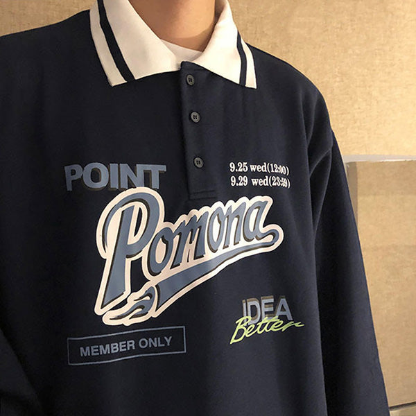 Sweatshirt mit Vintage-Kragen