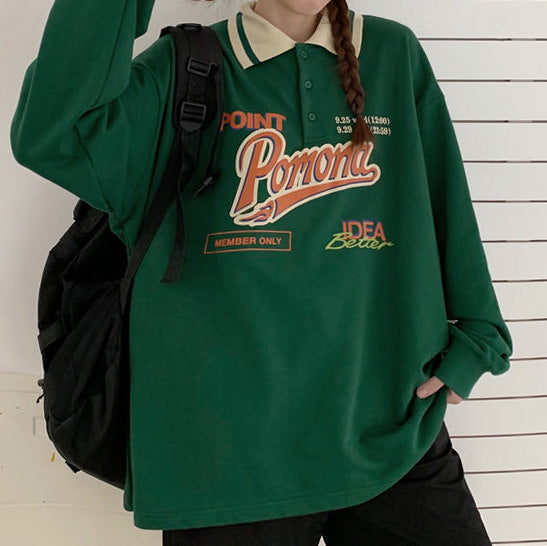 Sweatshirt mit Vintage-Kragen