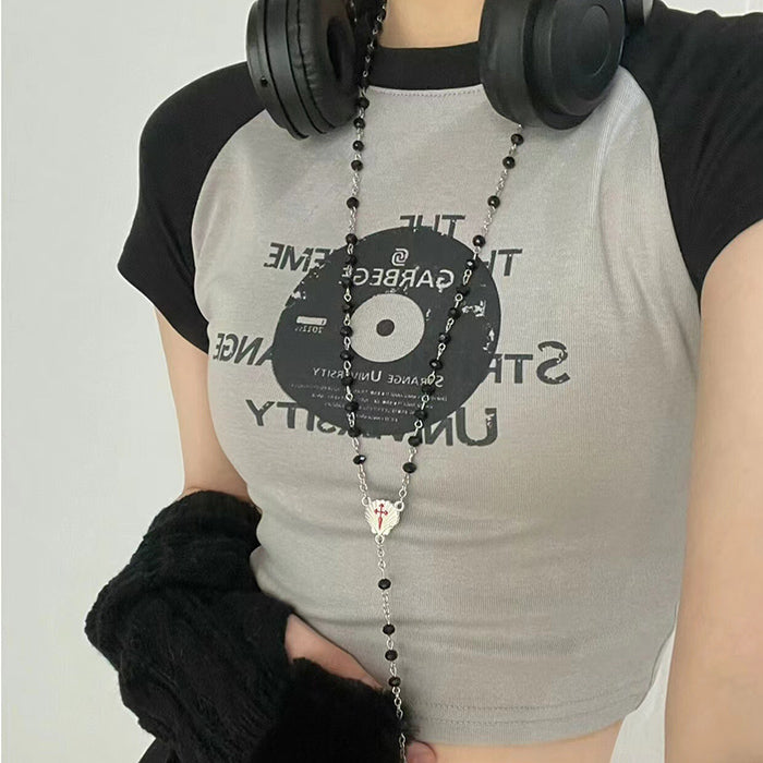 Kurzes Top mit Vinyl-Print