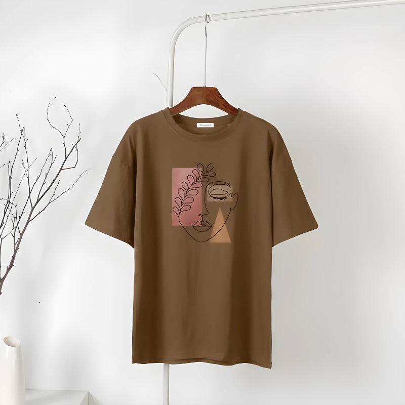 Frauengesicht Minimal T-Shirt