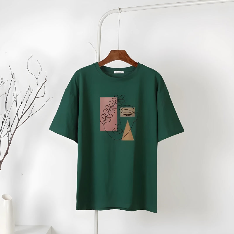 Frauengesicht Minimal T-Shirt