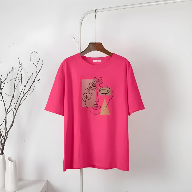 Frauengesicht Minimal T-Shirt