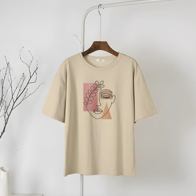 Frauengesicht Minimal T-Shirt