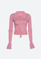 Y2K Crop Cardigan mit abnehmbaren Ärmeln