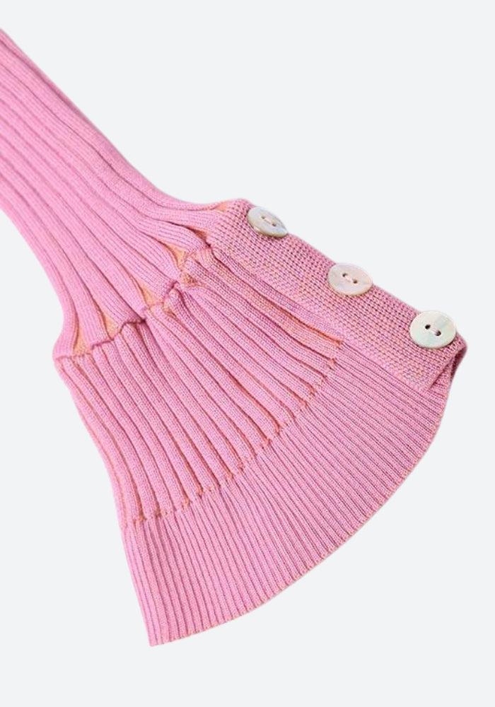 Y2K Crop Cardigan mit abnehmbaren Ärmeln