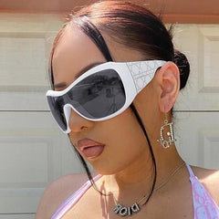 Y2K Oversized Shield Sonnenbrille