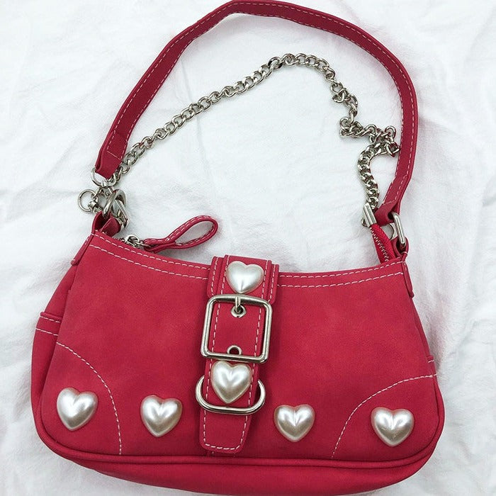 Y2K Perlenherztasche